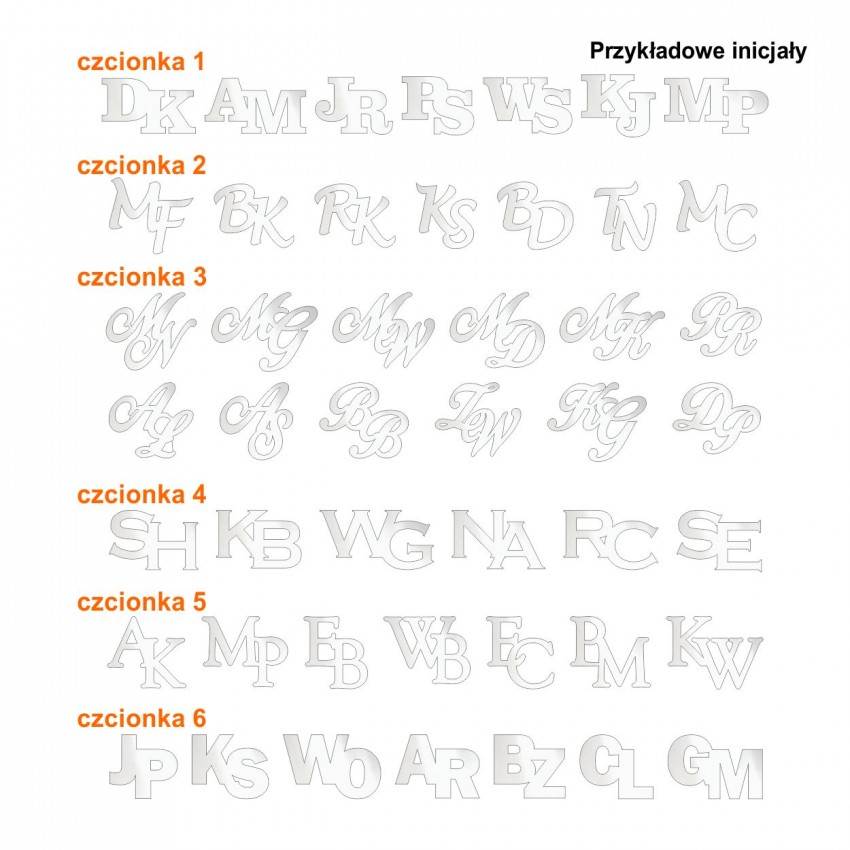 Srebrne spinki do mankietów z inicjałami litera | Dwa inicjały | srebro 925 | Dostępne w 6 czcionkach | ZD.302